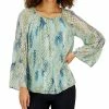 JM Collection Women's Glowing Reptile-Print Top, Created For Macy's