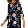 JM Collection Women's Boat-Neck 3/4-Sleeve Top, Created For Macy's