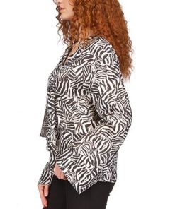 Michael Kors Women's Metallic Zebra-Print Tie Top 2 Michael Kors Women's Metallic Zebra-Print Tie Top -CeCe cloth-shop 23261800 fpx