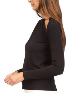 Michael Kors Women's Chain-Neck Cut-Out Top -CeCe cloth-shop 23261820 fpx