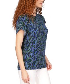 Michael Kors Women's Printed Petal-Sleeve Top, Regular & Petite -CeCe cloth-shop 23261831 fpx