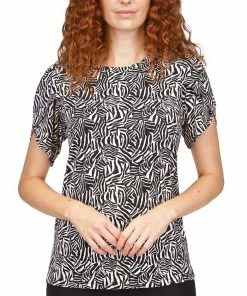 Michael Kors Women's Zebra-Print Petal-Sleeve Top