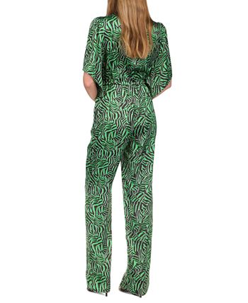 Women's Zebra-Print Tie Jumpsuit Michael Kors Women's Zebra-Print Tie Jumpsuit -CeCe cloth-shop