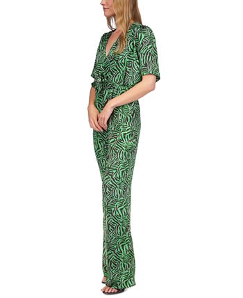 Women's Zebra-Print Tie Jumpsuit Michael Kors Women's Zebra-Print Tie Jumpsuit -CeCe cloth-shop