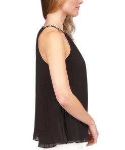 Michael Kors Women's Solid Pleated Chain Halter Top -CeCe cloth-shop 23261937 fpx