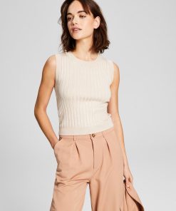 And Now This Women's Ribbed Sleeveless Sweater Tank