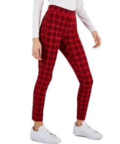 Style & Co Women's Plaid Ponté-Knit Pull-On Pants, Created For Macy's -CeCe cloth-shop 23273158 fpx