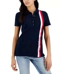Tommy Hilfiger Women's Signature Stripe Polo Shirt -CeCe cloth-shop 23273270 fpx