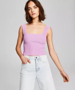 And Now This Women's Sleeveless Square-Neckline Ottoman Top -CeCe cloth-shop 23304376 fpx