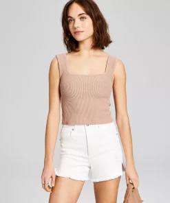 And Now This Women's Sleeveless Square-Neckline Ottoman Top -CeCe cloth-shop 23304380 fpx