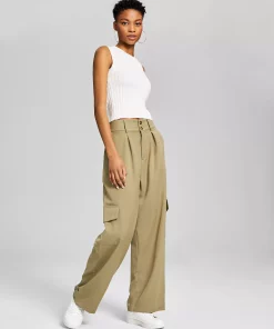 And Now This Women's High-Rise Wide-Leg Cargo Pants 6 And Now This Women's High-Rise Wide-Leg Cargo Pants -CeCe cloth-shop 23304471 fpx