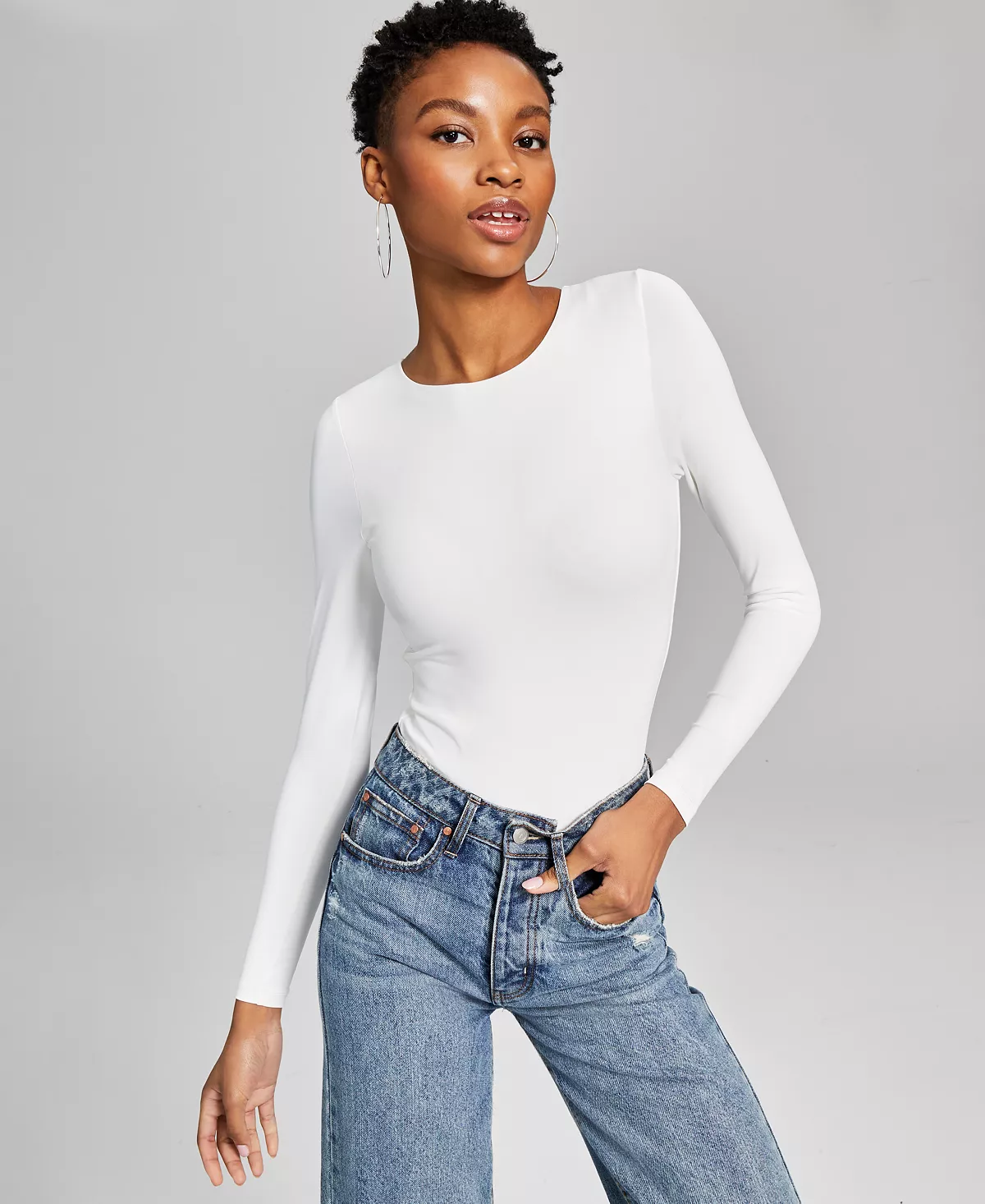 Women's Double-Layered Crewneck Bodysuit And Now This Women's Double-Layered Crewneck Bodysuit -CeCe cloth-shop