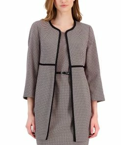 Kasper Women's Link-Print Jacquard Topper Jacket