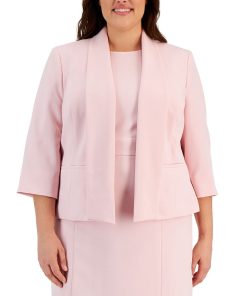 Kasper Plus Size Stretch Crepe Open-Front Jacket