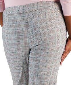 Kasper Plus Size Plaid Mid-Rise Straight-Leg Ankle Pants -CeCe cloth-shop 23314941 fpx