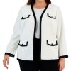 Kasper Plus Size Framed Four-Pocket Jacket