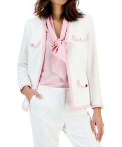 Kasper Women's Stretch Crepe Framed Open-Front Jacket