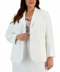 Kasper Plus Size Three-Button Peak Lapel Jacket