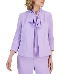 Kasper Women's Crepe Kiss-Front Blazer 2 Kasper Women's Crepe Kiss-Front Blazer -CeCe cloth-shop 23315505 fpx