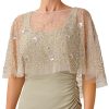 Adrianna Papell Women's Petal Beaded Cape
