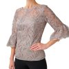 Adrianna Papell SOUTACHE EMBROIDERY TOP