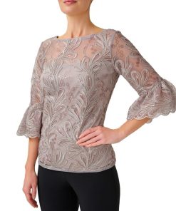 Adrianna Papell SOUTACHE EMBROIDERY TOP