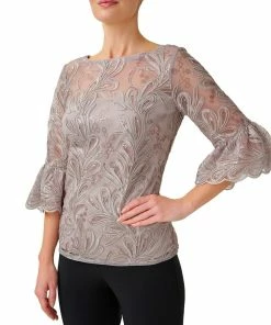Adrianna Papell SOUTACHE EMBROIDERY TOP