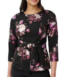 Adrianna Papell Women's Floral-Print 3/4-Sleeve Top