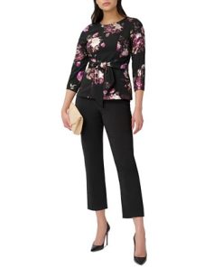 Adrianna Papell Women's Floral-Print 3/4-Sleeve Top -CeCe cloth-shop 23334473 fpx
