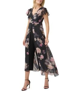 Adrianna Papell Women's Floral-Print Overlay Jumpsuit 2 Adrianna Papell Women's Floral-Print Overlay Jumpsuit -CeCe cloth-shop 23334753 fpx