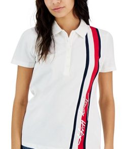 Tommy Hilfiger Women's Signature Stripe Polo Shirt -CeCe cloth-shop 23337712 fpx