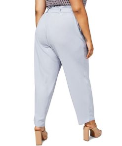 Bar III Plus Size Belted Textured Crepe Pants 10 Bar III Plus Size Belted Textured Crepe Pants -CeCe cloth-shop 23338835 fpx
