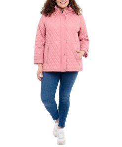 Michael Kors Women's Plus Size Quilted Hooded Anorak Coat
