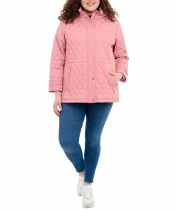 Michael Kors Women's Plus Size Quilted Hooded Anorak Coat