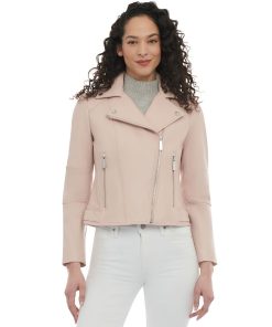Michael Kors Women's Leather Moto Jacket -CeCe cloth-shop 23350701 fpx 1