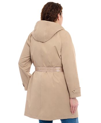 Women's Plus Size Belted Hooded Trench Coat Michael Kors Women's Plus Size Belted Hooded Trench Coat -CeCe cloth-shop
