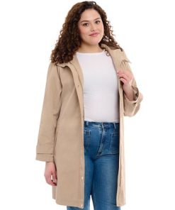 Michael Kors Women's Plus Size Belted Hooded Trench Coat 2 Michael Kors Women's Plus Size Belted Hooded Trench Coat -CeCe cloth-shop 23350711 fpx
