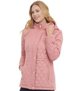 Michael Kors Women's Petite Quilted Hooded Anorak Coat -CeCe cloth-shop 23350717 fpx 1