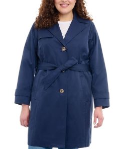 Michael Kors Women's Plus Size Single-Breasted Trench Coat