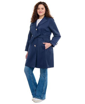 Michael Kors Women's Plus Size Single-Breasted Trench Coat 3 Michael Kors Women's Plus Size Single-Breasted Trench Coat - Image 3