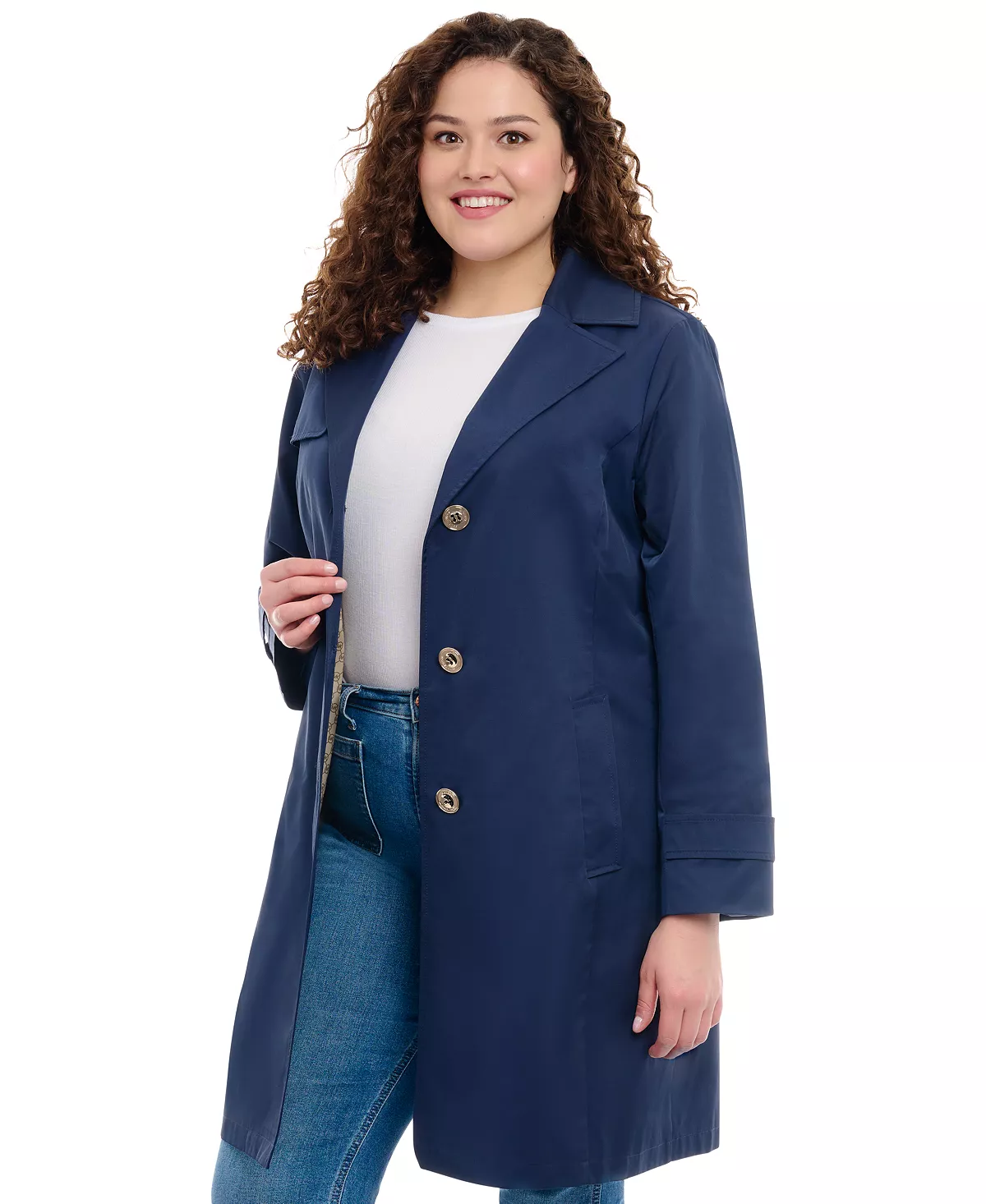 Michael Kors Women's Plus Size Single-Breasted Trench Coat 7 Michael Kors Women's Plus Size Single-Breasted Trench Coat - Image 7