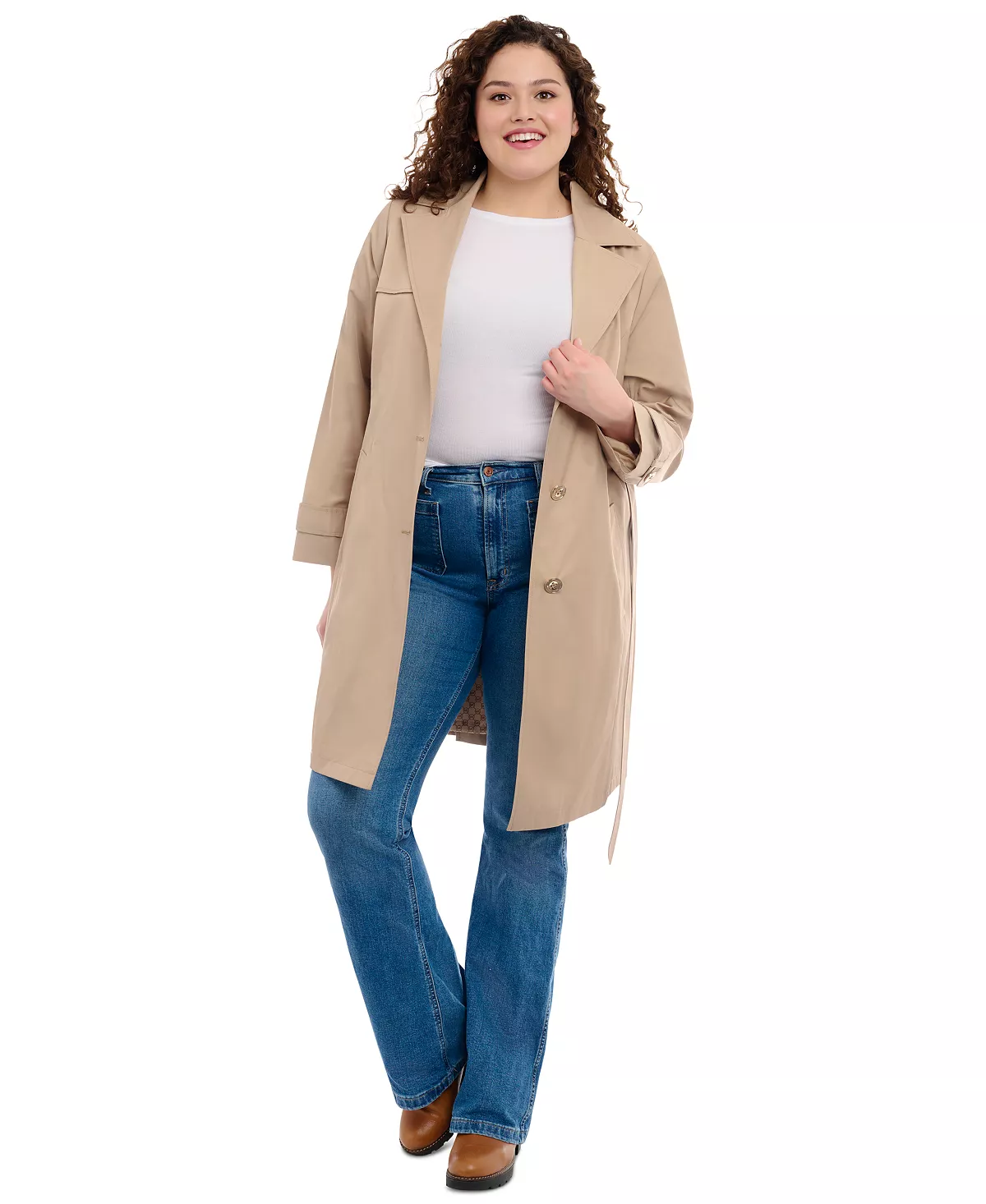 Michael Kors Women's Plus Size Single-Breasted Trench Coat 6 Michael Kors Women's Plus Size Single-Breasted Trench Coat - Image 6