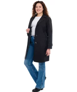 Michael Kors Women's Plus Size Single-Breasted Trench Coat 11 Michael Kors Women's Plus Size Single-Breasted Trench Coat -CeCe cloth-shop 23350831 fpx