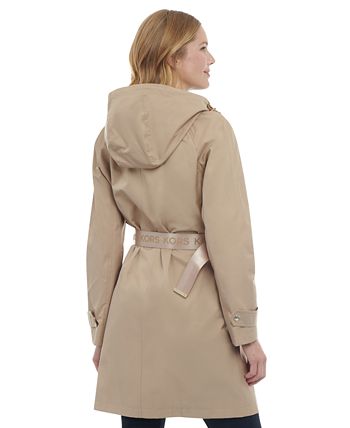 Women's Belted Hooded Trench Coat Michael Kors Women's Belted Hooded Trench Coat -CeCe cloth-shop 23350880 fpx 1
