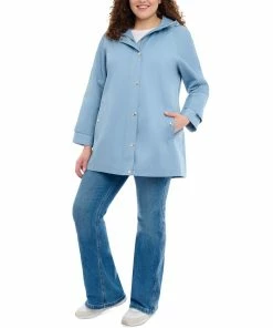 Michael Kors Women's Plus Size Hooded A-Line Coat