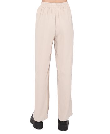 Women's High-Rise Drawstring Wide-Leg Pants Black Tape Women's High-Rise Drawstring Wide-Leg Pants -CeCe cloth-shop