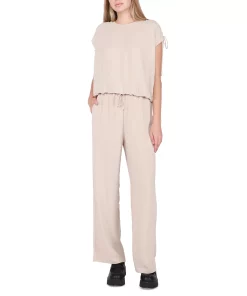 Black Tape Women's High-Rise Drawstring Wide-Leg Pants 3 Black Tape Women's High-Rise Drawstring Wide-Leg Pants -CeCe cloth-shop 23351066 fpx