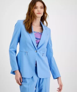 Bar III Women's Snap-Button Zip-Pocket Blazer, Created For Macy's 5 Bar III Women's Snap-Button Zip-Pocket Blazer, Created For Macy's -CeCe cloth-shop 23358965 fpx