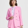 Bar III Women's Textured-Crepe Button-Front Blazer, Created For Macy's