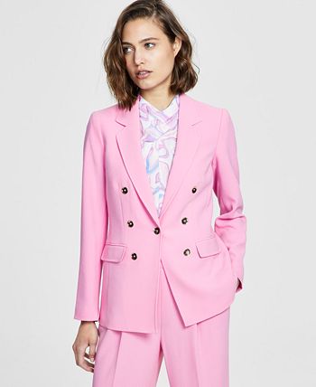 Women's Textured-Crepe Button-Front Blazer, Created For Macy's Bar III Women's Textured-Crepe Button-Front Blazer, Created For Macy's -CeCe cloth-shop
